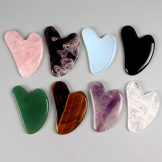 Natural Stone Heart GUA SHA
