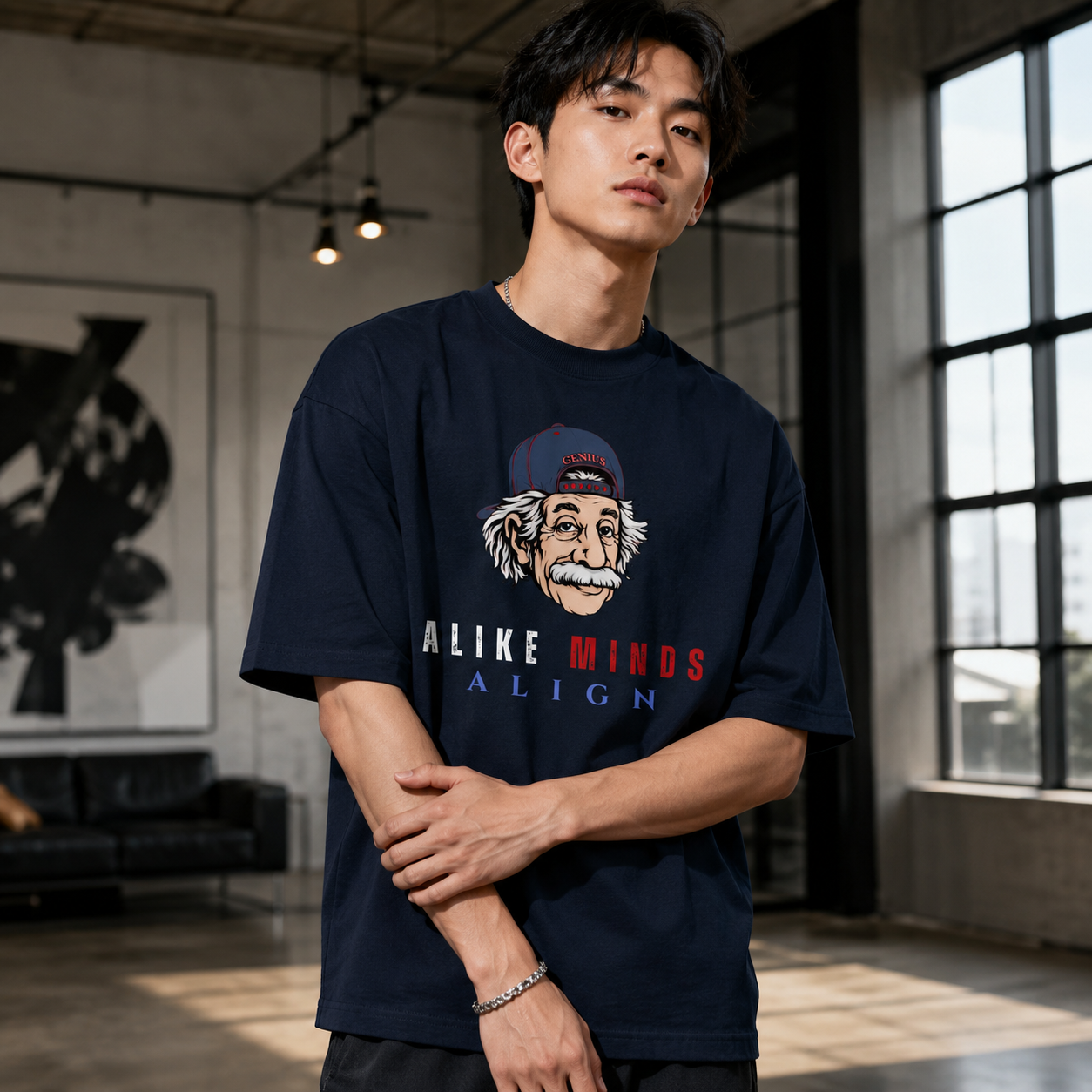 ALIKE MINDS ALIGN OVERSIZED HIGH NECK T