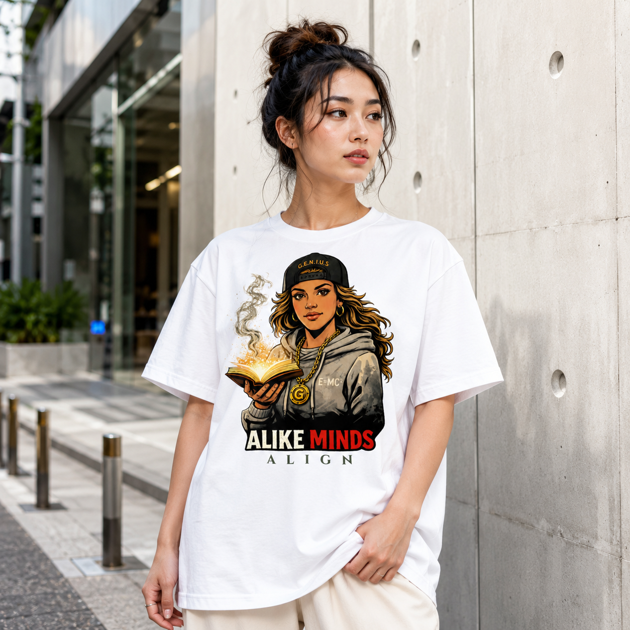 WOMEN'S ALIKE MINDS CLASSIC G.E.N.I.U.S. TEE