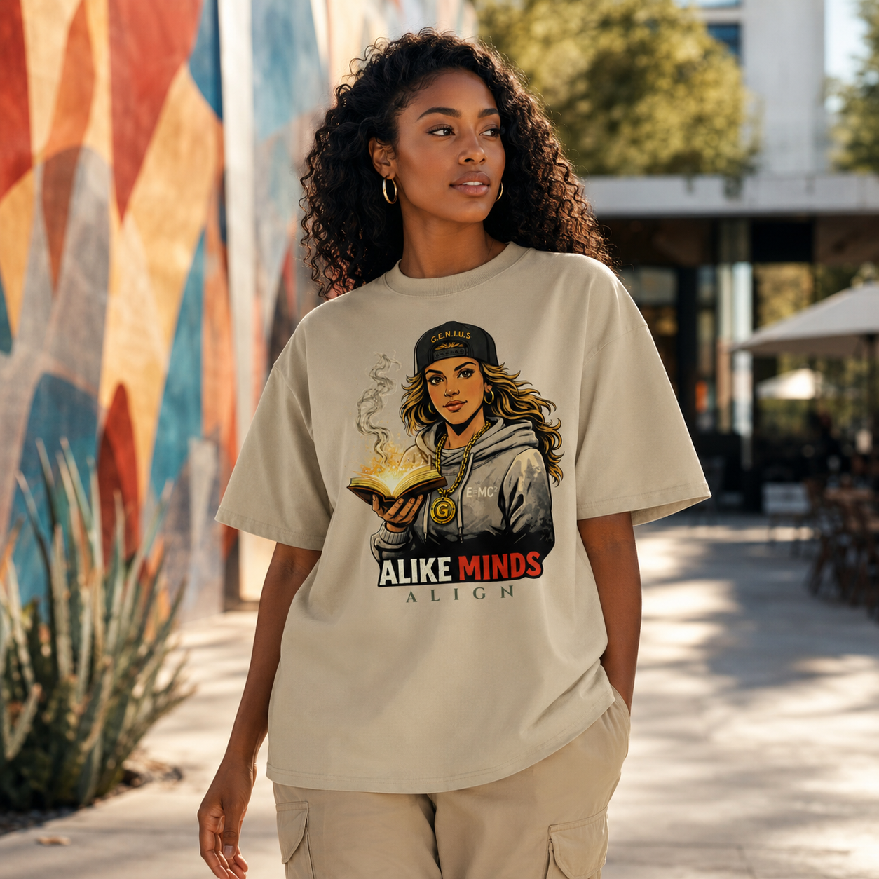 WOMEN'S ALIKE MINDS CLASSIC G.E.N.I.U.S. TEE