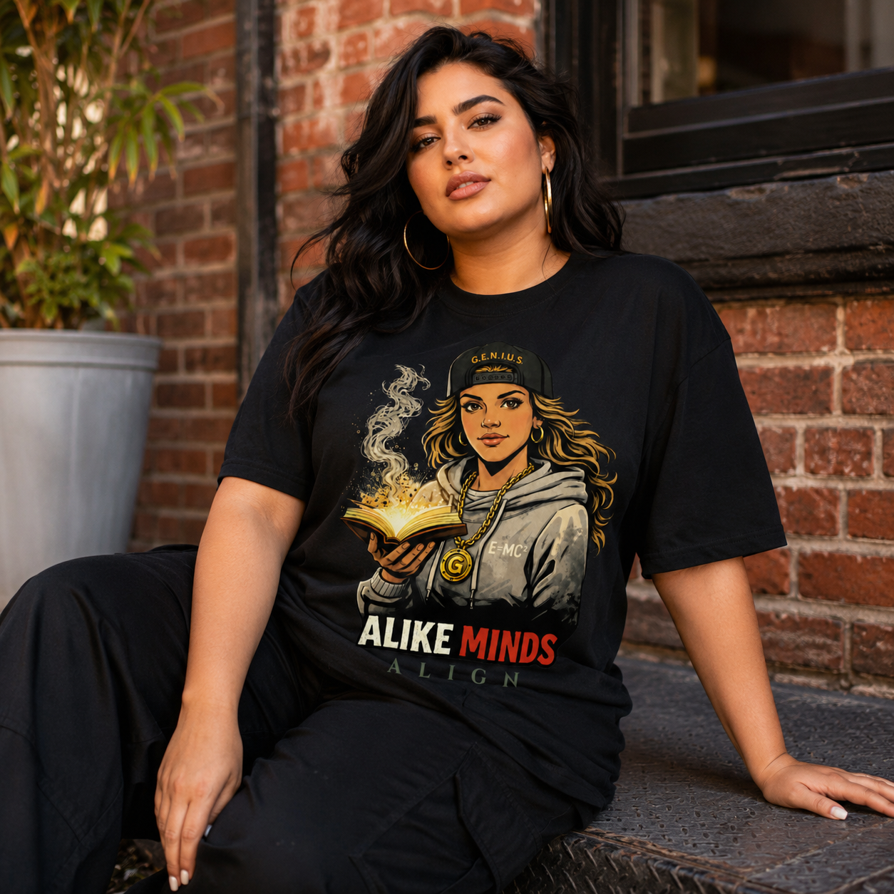 WOMEN'S ALIKE MINDS CLASSIC G.E.N.I.U.S. TEE