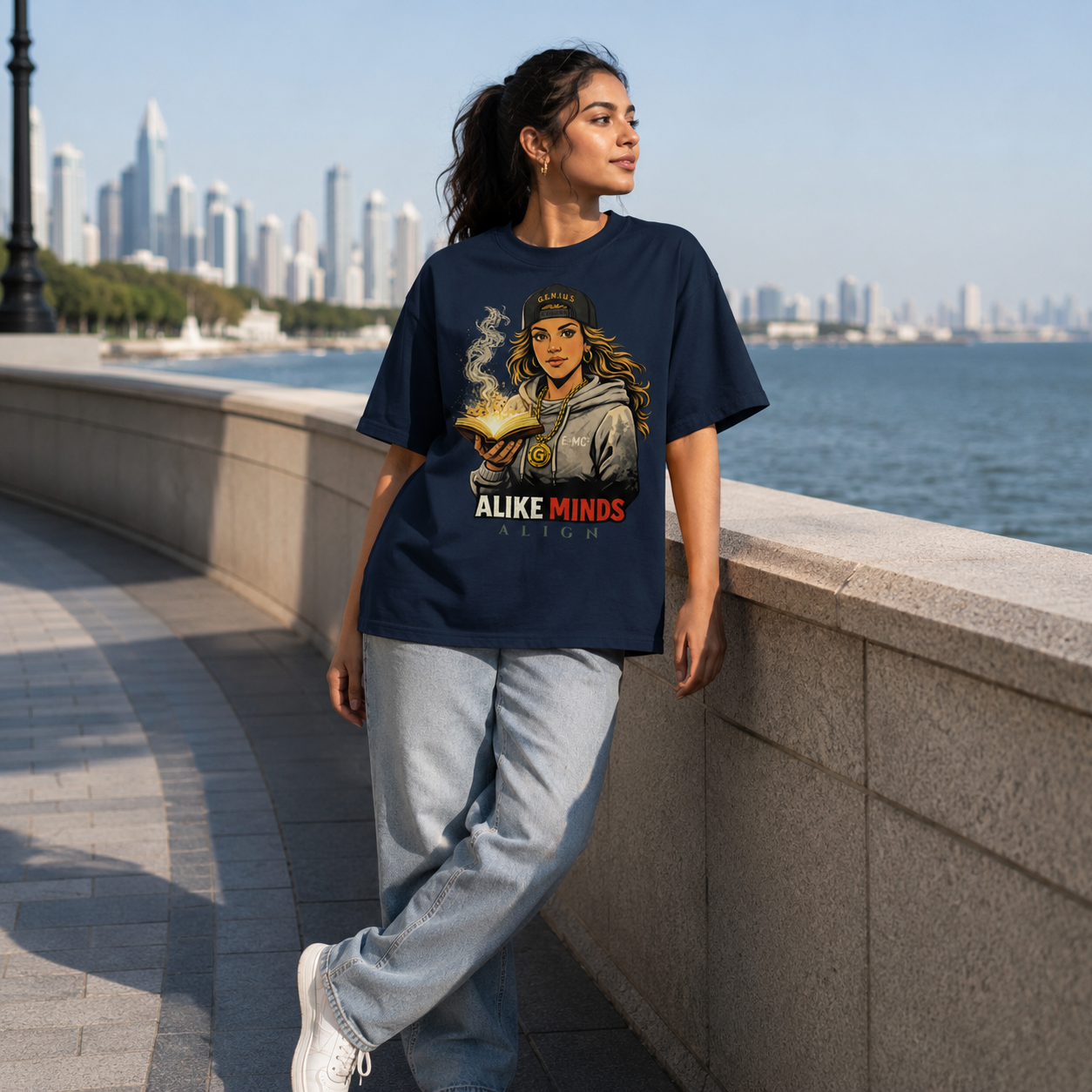 WOMEN'S ALIKE MINDS CLASSIC G.E.N.I.U.S. TEE