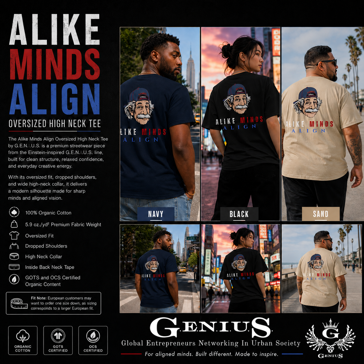 ALIKE MINDS ALIGN OVERSIZED HIGH NECK T