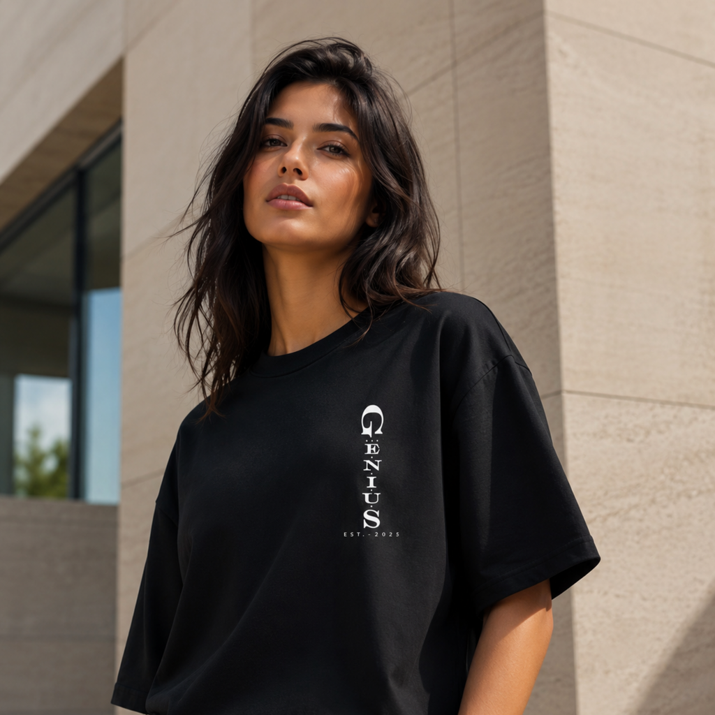 Unisex organic oversized high neck t-shirt